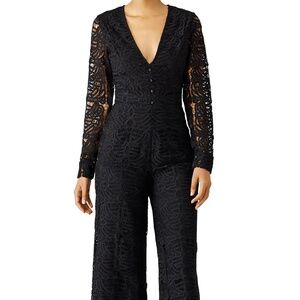 TULAROSA Black Lace Cicily Jumpsuit
